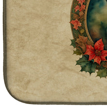 Load image into Gallery viewer, Bearded Collie Christmas Flowers Dish Drying Mat