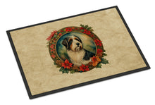 Load image into Gallery viewer, Bearded Collie Christmas Flowers Doormat