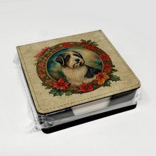 Load image into Gallery viewer, Bearded Collie Christmas Flowers PU Leather Note Paper Holder