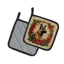 Load image into Gallery viewer, Belgian Malinois Christmas Flowers Pot Holders - Set of 2 Decorative Kitchen Helpers | Made in the USA