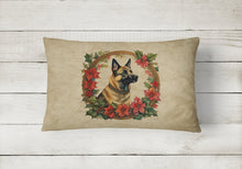 Load image into Gallery viewer, Belgian Malinois Christmas Flowers Throw Pillow