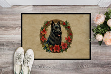 Load image into Gallery viewer, Belgian Sheepdog Christmas Flowers Doormat-24x36 Indoor / Outdoor Rug | Made in USA