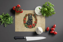 Load image into Gallery viewer, Belgian Sheepdog Christmas Flowers Glass Cutting Boards – Durable, Decorative Kitchen Art
