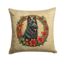 Load image into Gallery viewer, Belgian Sheepdog Christmas Flowers Throw Pillow