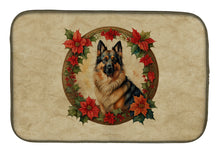 Load image into Gallery viewer, Belgian Tervuren Christmas Flowers Dish Drying Mat