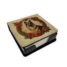 Load image into Gallery viewer, Belgian Tervuren Christmas Flowers PU Leather Note Paper Holder