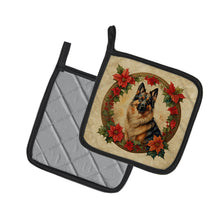 Load image into Gallery viewer, Belgian Tervuren Christmas Flowers Pot Holders - Set of 2 Decorative Kitchen Helpers | Made in the USA