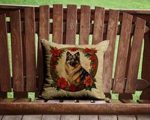 Load image into Gallery viewer, Belgian Tervuren Christmas Flowers Throw Pillow - 14x14 Decorative Pillow – Art for Your Home &amp; Patio