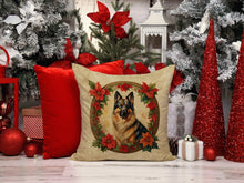 Load image into Gallery viewer, Belgian Tervuren Christmas Flowers Throw Pillow