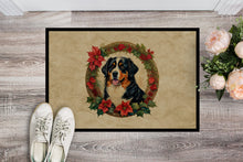 Load image into Gallery viewer, Bernese Mountain Dog Christmas Flowers Doormat-24x36 Indoor / Outdoor Rug | Made in USA