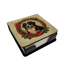 Load image into Gallery viewer, Bernese Mountain Dog Christmas Flowers PU Leather Note Paper Holder