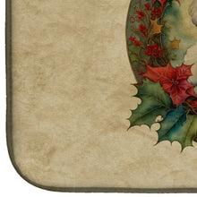 Load image into Gallery viewer, Bichon Frise Christmas Flowers Dish Drying Mat