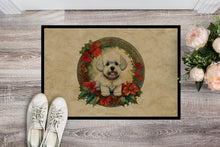 Load image into Gallery viewer, Bichon Frise Christmas Flowers Doormat