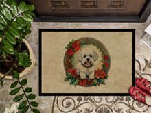 Load image into Gallery viewer, Bichon Frise Christmas Flowers Doormat