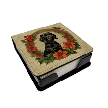 Load image into Gallery viewer, Black and Tan Coonhound Christmas Flowers PU Leather Note Paper Holder