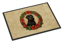 Load image into Gallery viewer, Black Russian Terrier Christmas Flowers Doormat