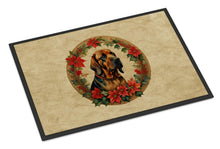 Load image into Gallery viewer, Bloodhound Christmas Flowers Doormat