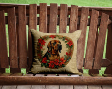 Load image into Gallery viewer, Bloodhound Christmas Flowers Throw Pillow - 14x14 Decorative Pillow – Art for Your Home &amp; Patio