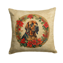 Load image into Gallery viewer, Bloodhound Christmas Flowers Throw Pillow - 14x14 Decorative Pillow – Art for Your Home &amp; Patio