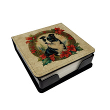 Load image into Gallery viewer, Border Collie Christmas Flowers PU Leather Note Paper Holder