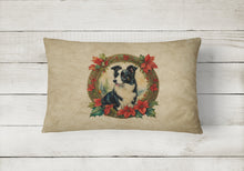 Load image into Gallery viewer, Border Collie Christmas Flowers Throw Pillow