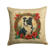 Load image into Gallery viewer, Border Collie Christmas Flowers Throw Pillow