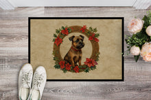 Load image into Gallery viewer, Border Terrier Christmas Flowers Doormat-24x36 Indoor / Outdoor Rug | Made in USA