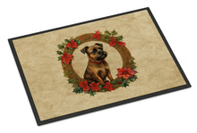 Load image into Gallery viewer, Border Terrier Christmas Flowers Doormat-24x36 Indoor / Outdoor Rug | Made in USA