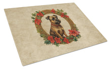 Load image into Gallery viewer, Border Terrier Christmas Flowers Glass Cutting Boards – Durable, Decorative Kitchen Art
