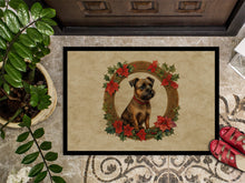Load image into Gallery viewer, Border Terrier Christmas Flowers Doormat