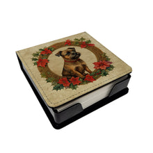 Load image into Gallery viewer, Border Terrier Christmas Flowers PU Leather Note Paper Holder