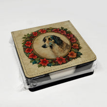 Load image into Gallery viewer, Borzoi Christmas Flowers PU Leather Note Paper Holder