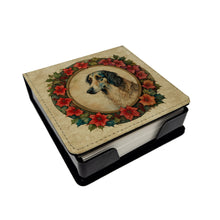 Load image into Gallery viewer, Borzoi Christmas Flowers PU Leather Note Paper Holder
