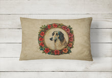 Load image into Gallery viewer, Borzoi Christmas Flowers Throw Pillow