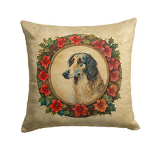 Load image into Gallery viewer, Borzoi Christmas Flowers Throw Pillow - 14x14 Decorative Pillow – Art for Your Home &amp; Patio