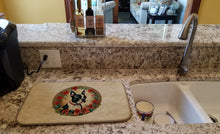 Load image into Gallery viewer, Boston Terrier Christmas Flowers Dish Drying Mat