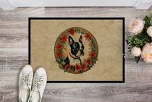 Load image into Gallery viewer, Boston Terrier Christmas Flowers Doormat
