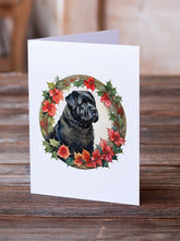 Load image into Gallery viewer, Bouvier des Flandres Christmas Flowers Greeting Cards - Blank Note Cards – 8-Pack of Artist-Designed Cards with Envelopes