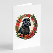 Load image into Gallery viewer, Bouvier des Flandres Christmas Flowers Greeting Cards - Blank Note Cards – 8-Pack of Artist-Designed Cards with Envelopes