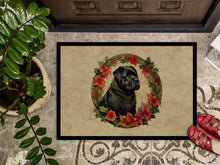 Load image into Gallery viewer, Bouvier des Flandres Christmas Flowers Doormat-24x36 Indoor / Outdoor Rug | Made in USA