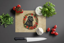 Load image into Gallery viewer, Bouvier des Flandres Christmas Flowers Glass Cutting Boards – Durable, Decorative Kitchen Art