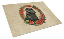 Load image into Gallery viewer, Bouvier des Flandres Christmas Flowers Glass Cutting Boards – Durable, Decorative Kitchen Art