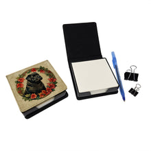 Load image into Gallery viewer, Bouvier des Flandres Christmas Flowers PU Leather Note Paper Holder