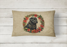 Load image into Gallery viewer, Bouvier des Flandres Christmas Flowers Throw Pillow