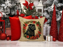 Load image into Gallery viewer, Bouvier des Flandres Christmas Flowers Throw Pillow