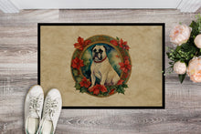 Load image into Gallery viewer, White Boxer Christmas Flowers Doormat-24x36 Indoor / Outdoor Rug | Made in USA