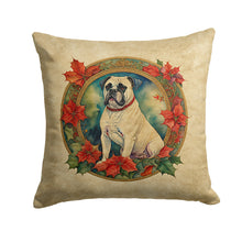 Load image into Gallery viewer, White Boxer Christmas Flowers Throw Pillow - 14x14 Decorative Pillow – Art for Your Home &amp; Patio