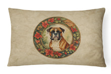 Load image into Gallery viewer, Boxer Christmas Flowers Throw Pillow