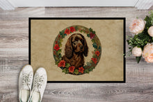 Load image into Gallery viewer, Boykin Spaniel Christmas Flowers Doormat-24x36 Indoor / Outdoor Rug | Made in USA