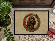 Load image into Gallery viewer, Boykin Spaniel Christmas Flowers Doormat-24x36 Indoor / Outdoor Rug | Made in USA